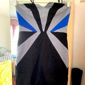 Strapless knee length stretchy dress